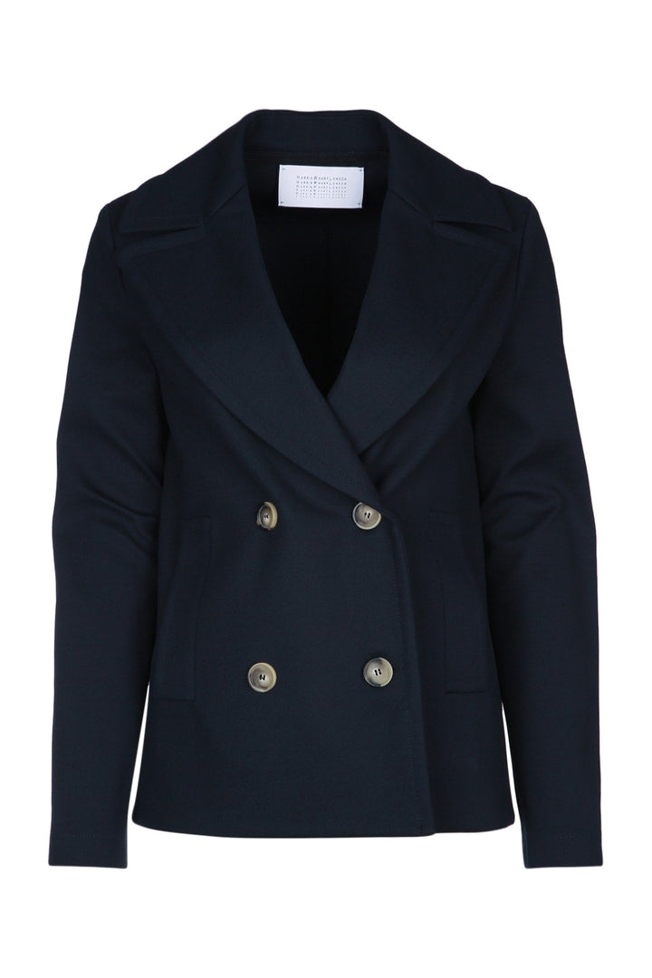 Harris Wharf London Women Women Peacoat Diagonal Crafted With Loro Piana Fab