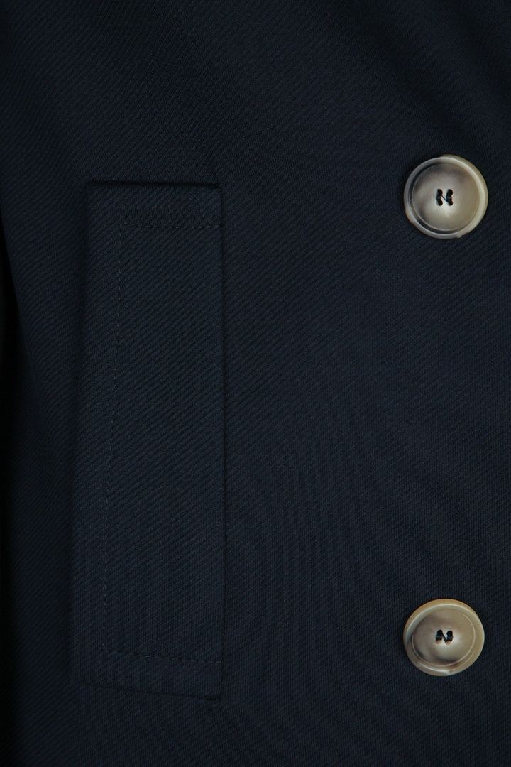 Harris Wharf London Women Women Peacoat Diagonal Crafted With Loro Piana Fab