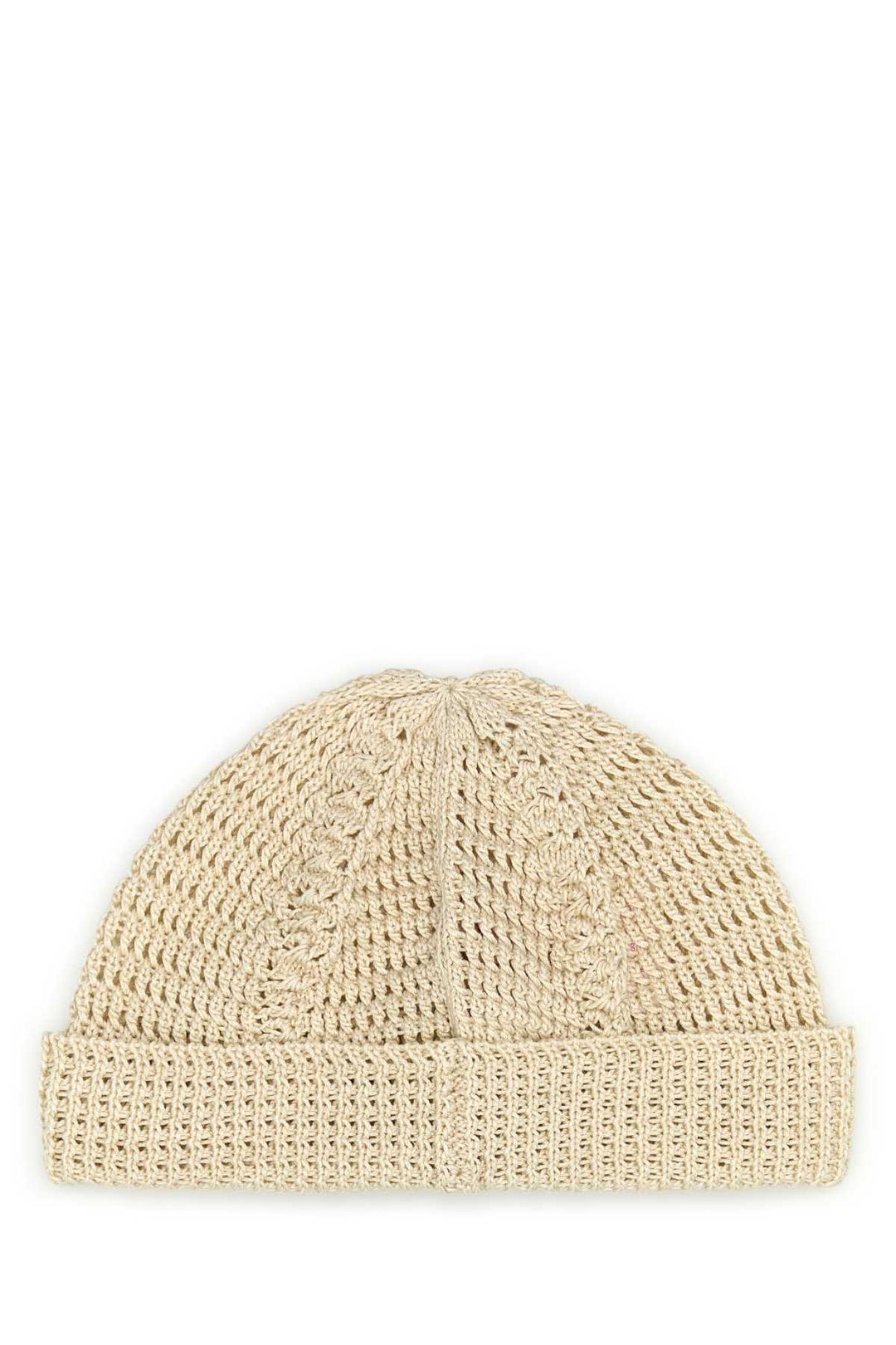 Valentino Garavani Men Sand Cotton Knitted Vlogo Signature Beanie Hat