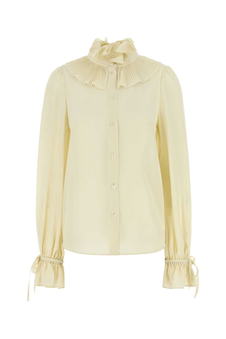 Valentino Garavani Women Cream Crepe Shirt