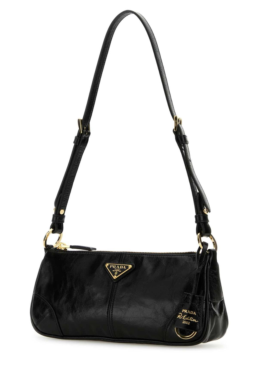 Prada Women Black Leather Shoulder Bag