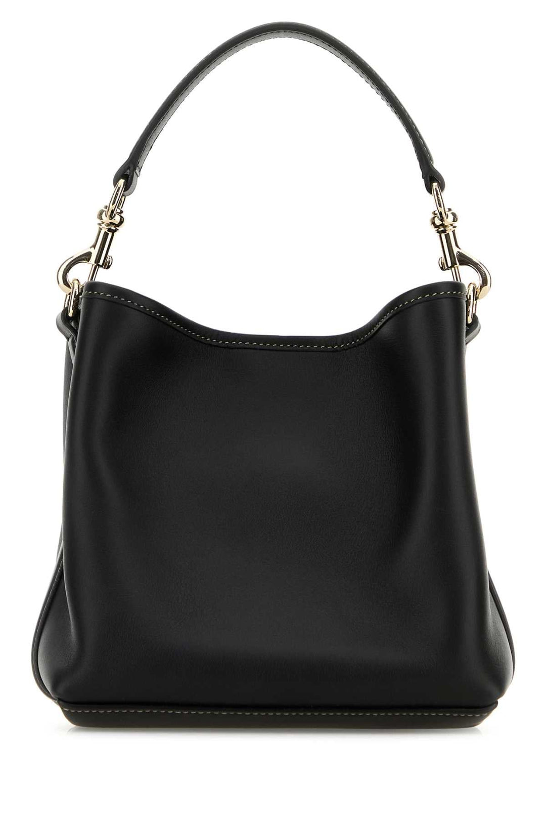 Gucci Women Black Leather Gg Emblem Bucket Bag