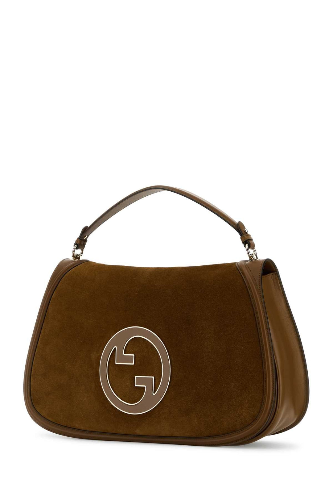 Gucci Women Brown Suede And Leather Large Gucci Blondie Handbag