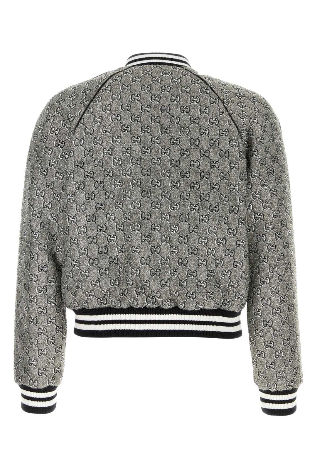 Gucci Men Embellished Tweed Bomber Jacket
