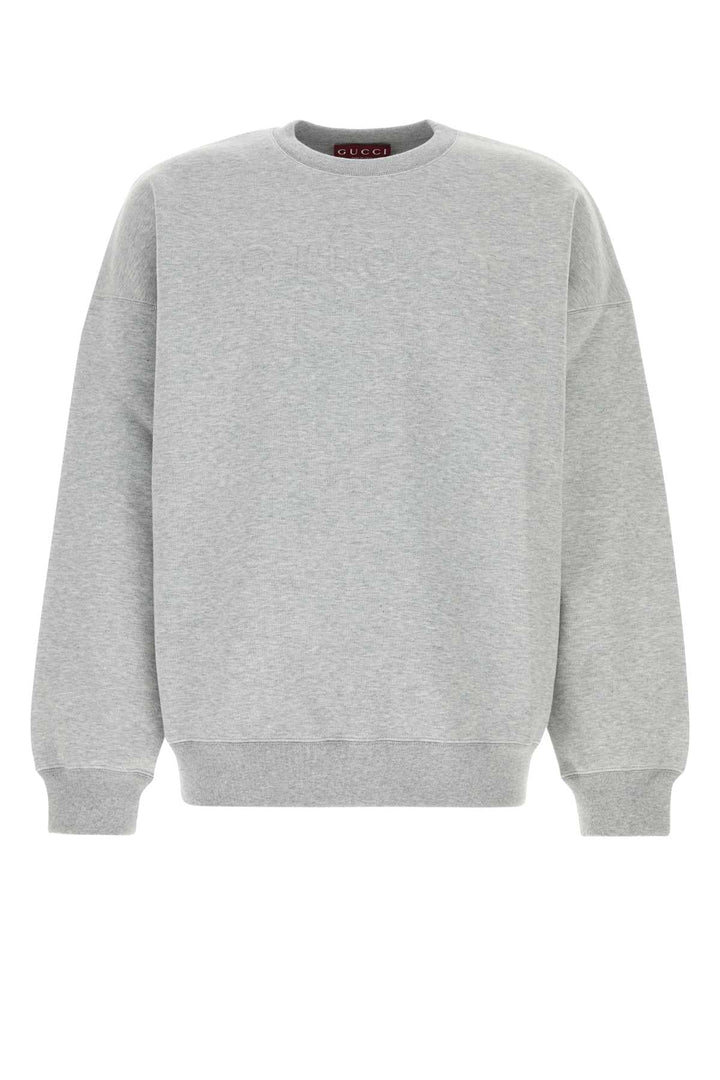 Gucci Men Grey Cotton Blend Oversize Sweatshirt
