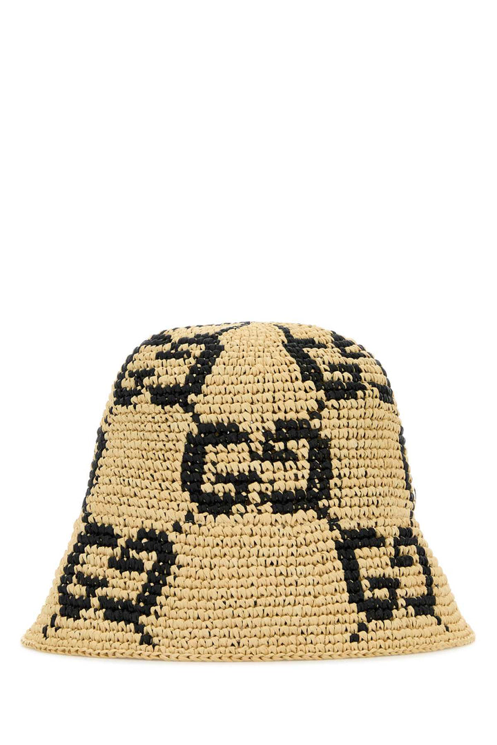 Gucci Unisex Embroidered Raffia Gucci Summer Bucket Hat