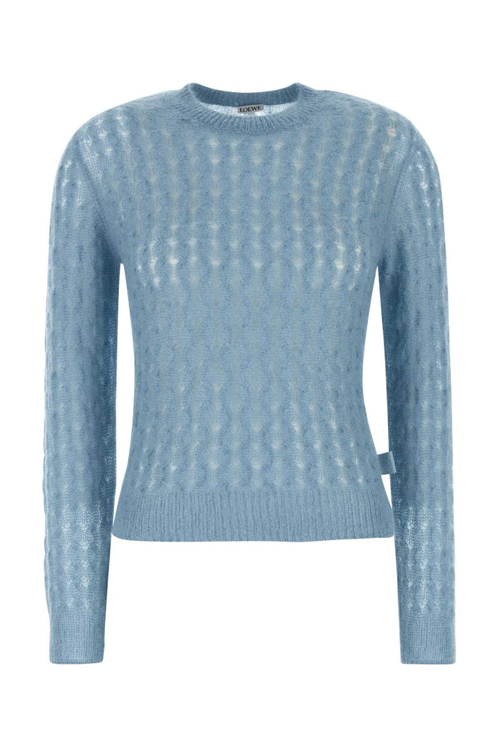 Loewe Women Pastel Light Blue Mohair Blend Sweater