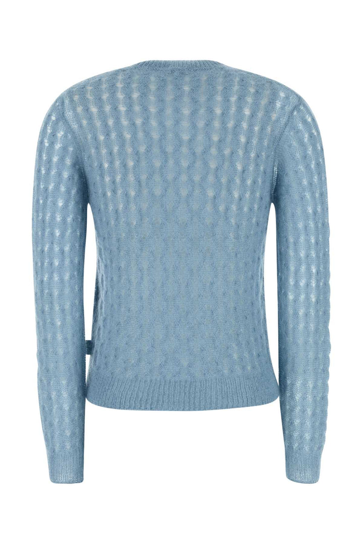 Loewe Women Pastel Light Blue Mohair Blend Sweater