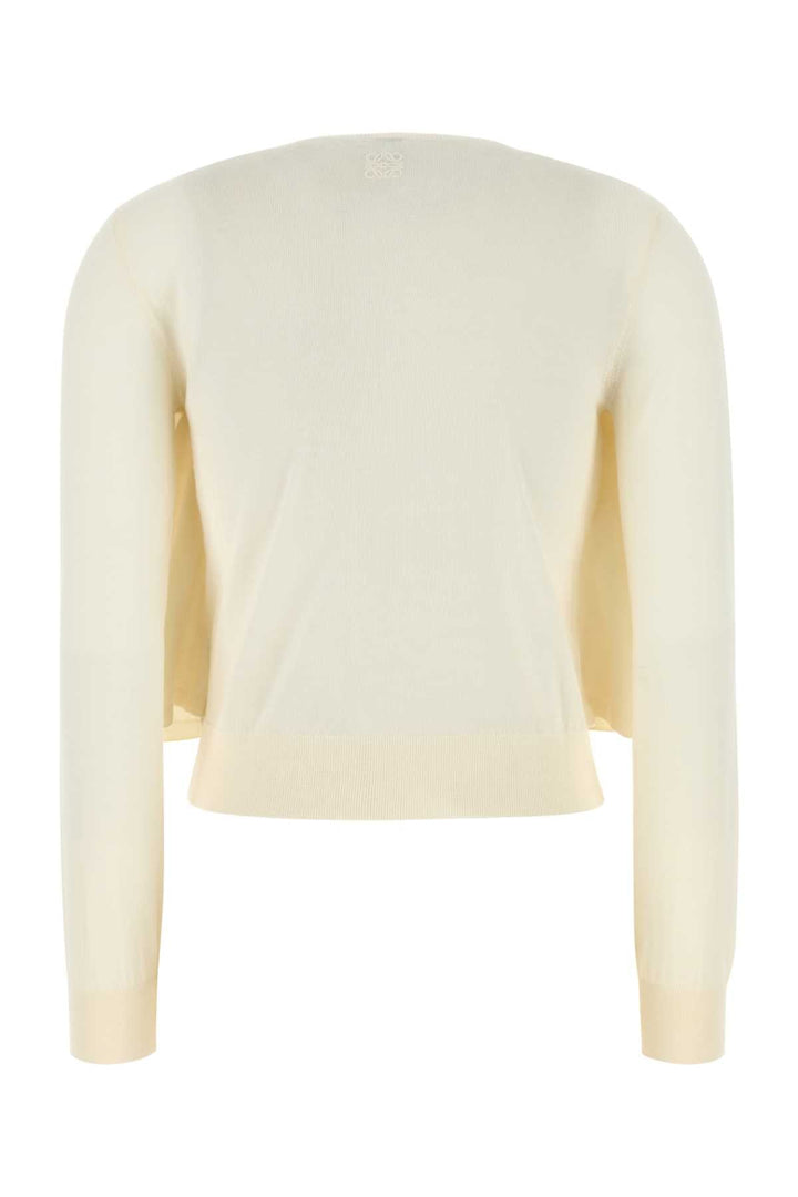 Loewe Women Cream Wool Cardigan