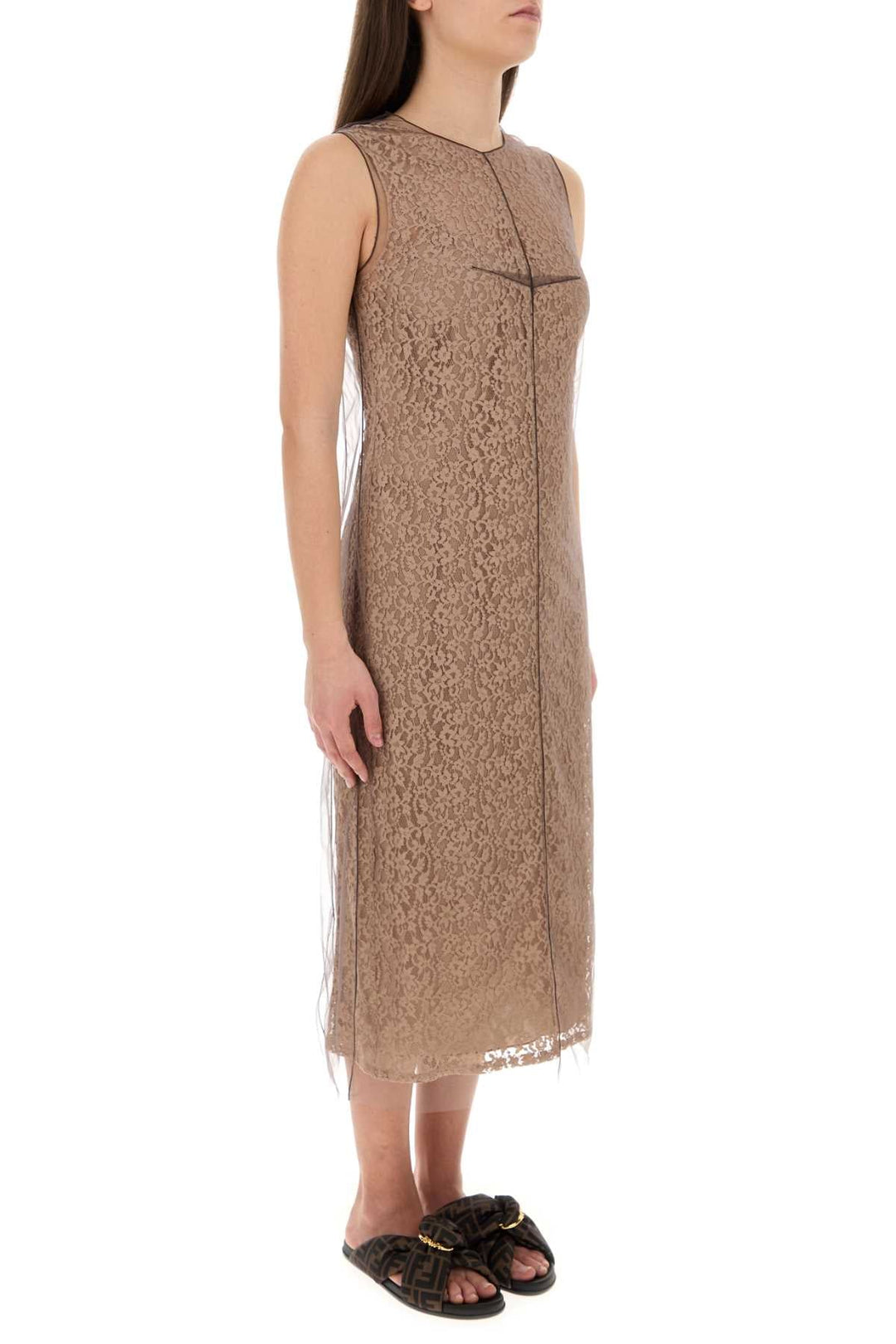 Fendi Women Biscuit Lace Dress