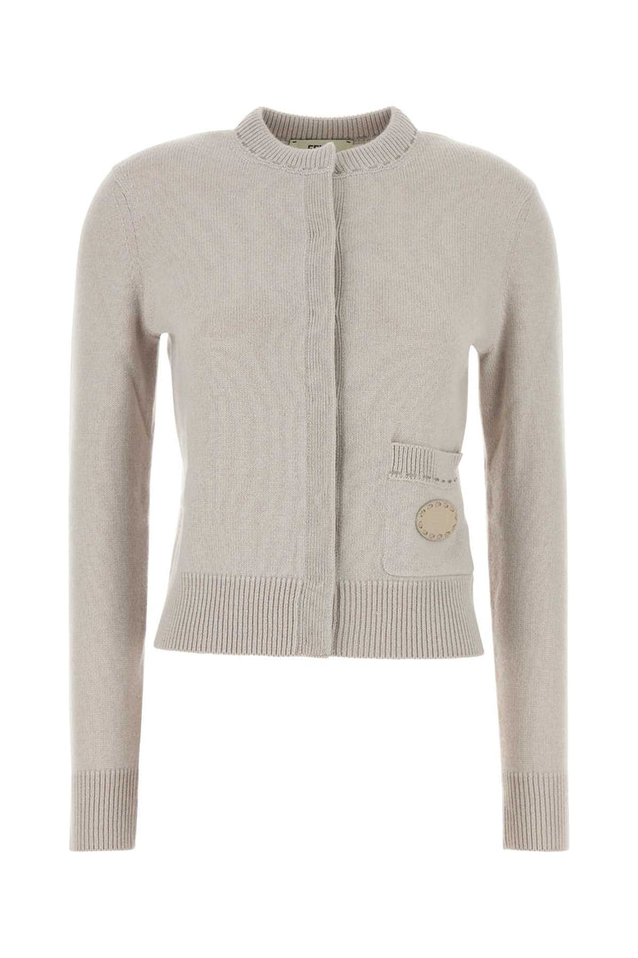 Fendi Women Cappuccino Cashmere Cardigan