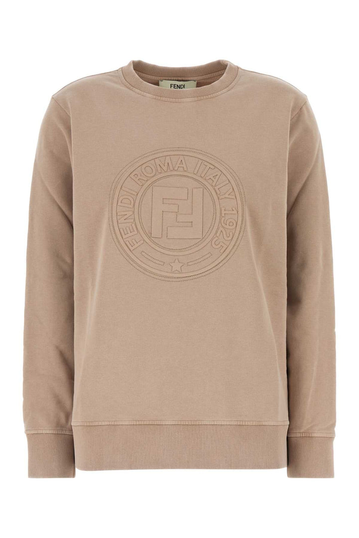 Fendi Women Cappuccino Cotton Oversize Sweatshirt