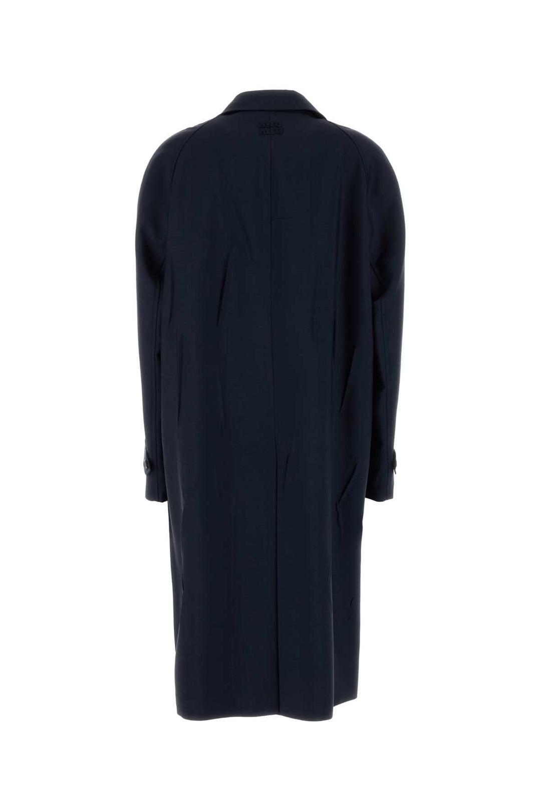 Miu Miu Women Navy Blue Mohair Blend Oversize Overcoat