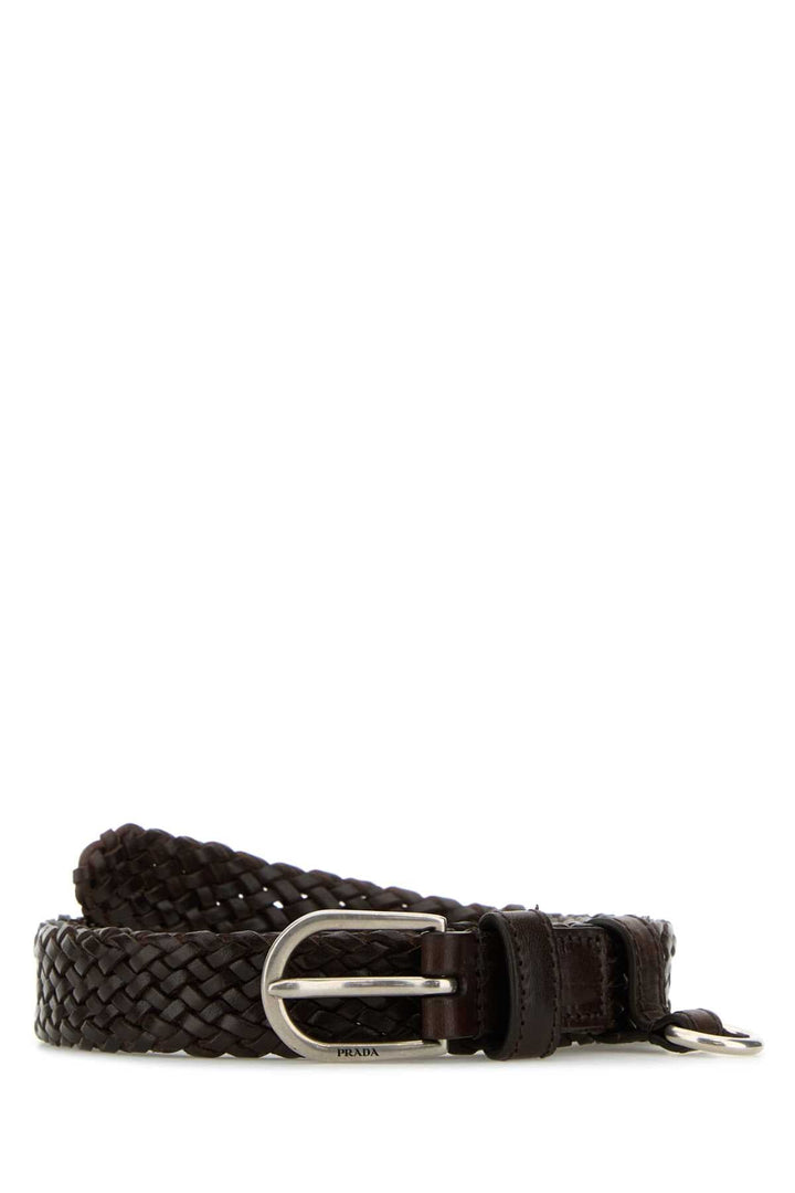 Prada Women Brown Leather Belt