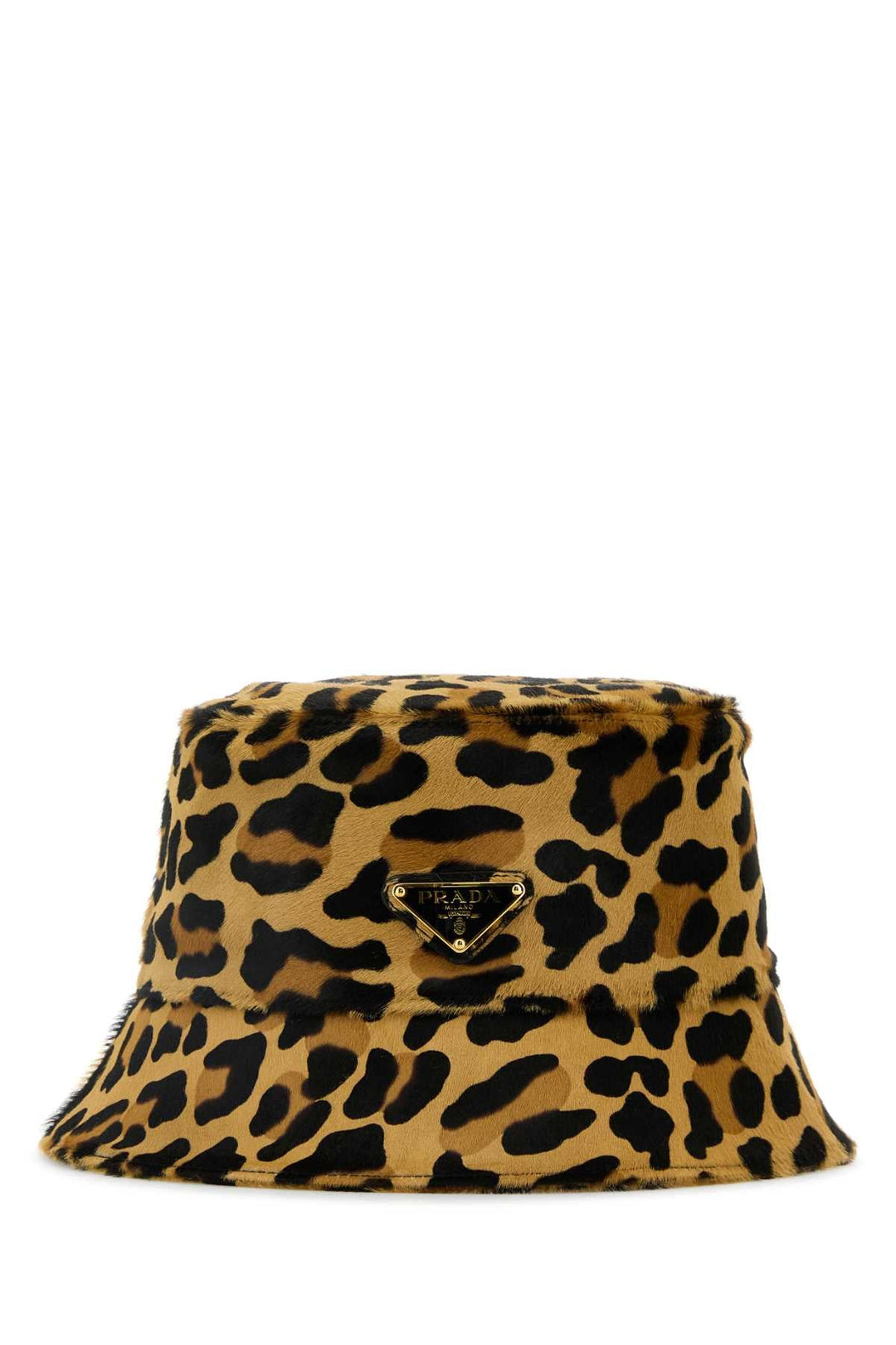Prada Women Printed Calf Hair Bucket Hat