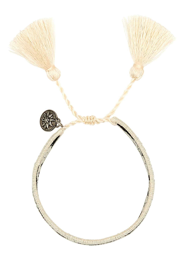 Prada Women Two-Tone Suede And Fabric Bracelet