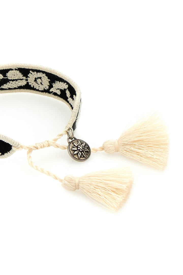 Prada Women Two-Tone Suede And Fabric Bracelet