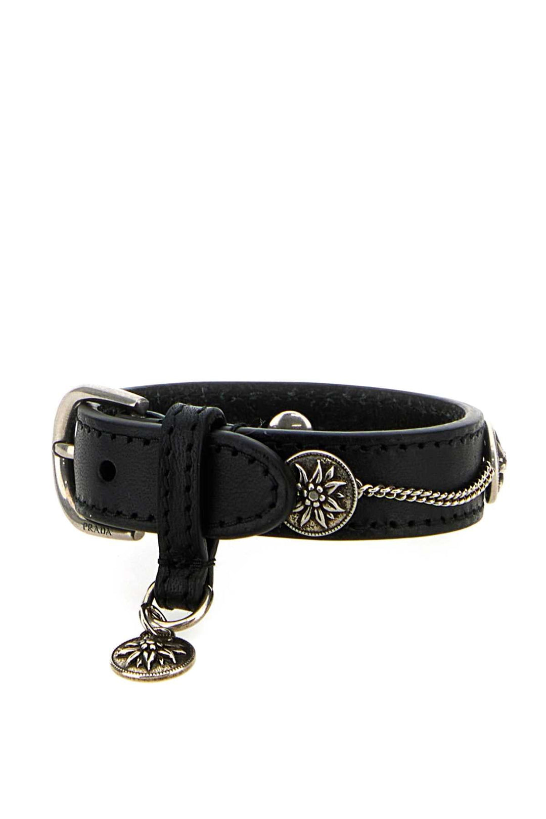Prada Women Black Leather Bracelet