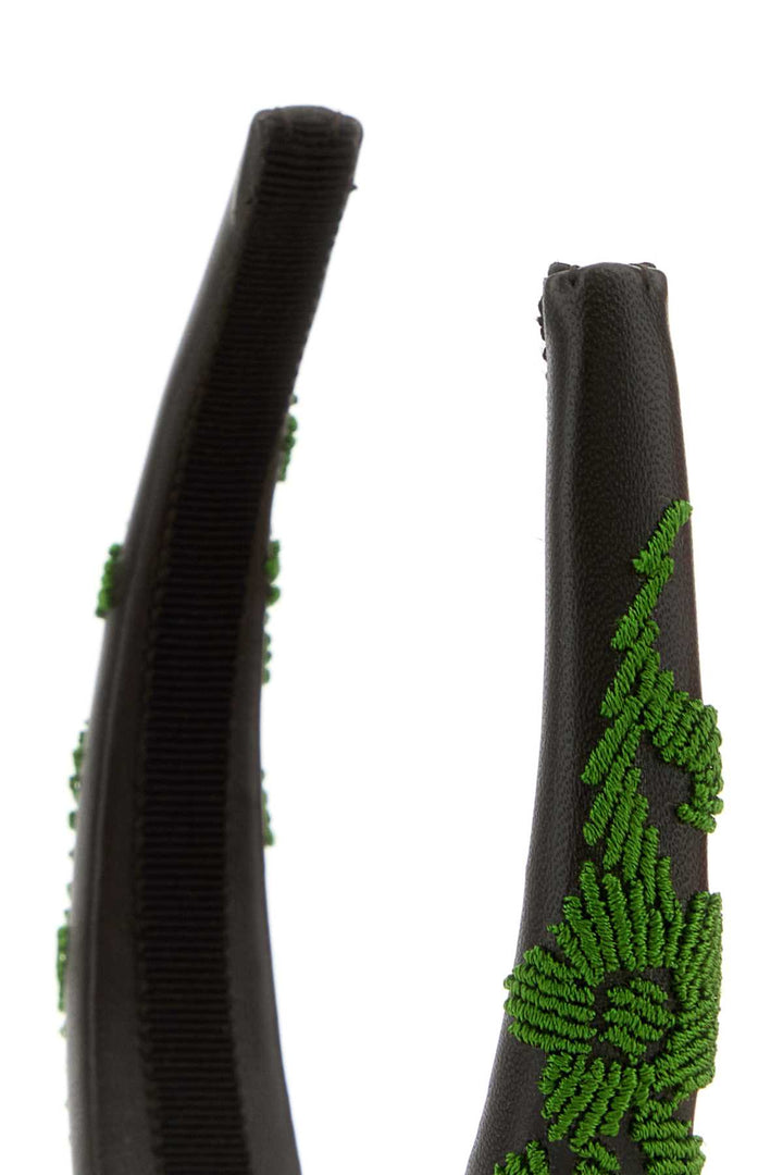 Prada Women Brown Nappa Leather Hairband