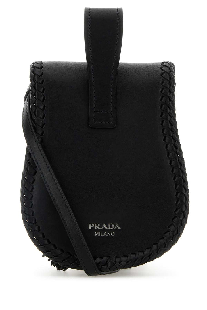 Prada Women Black Leather Crossbody Bag
