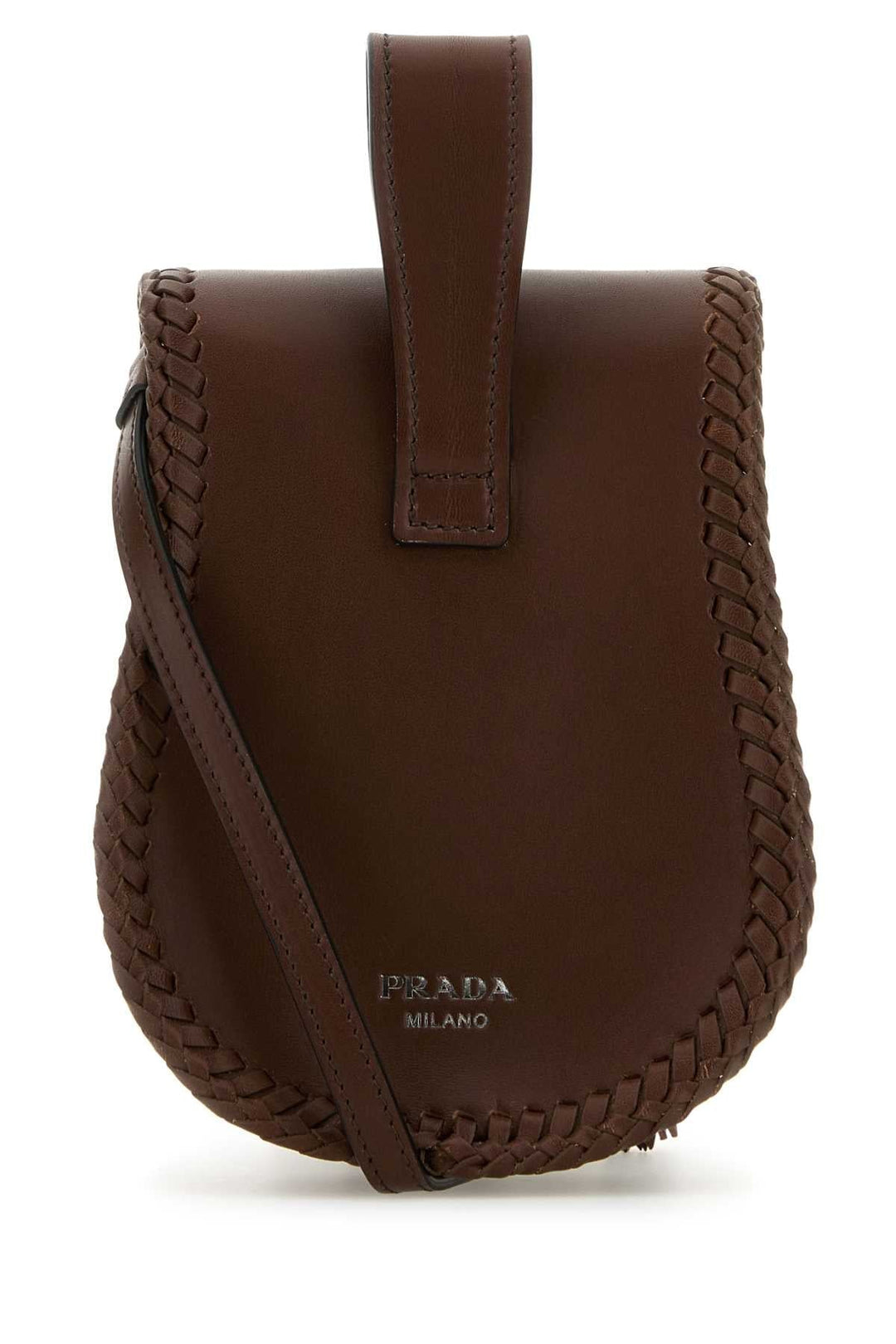 Prada Women Brown Leather Crossbody Bag
