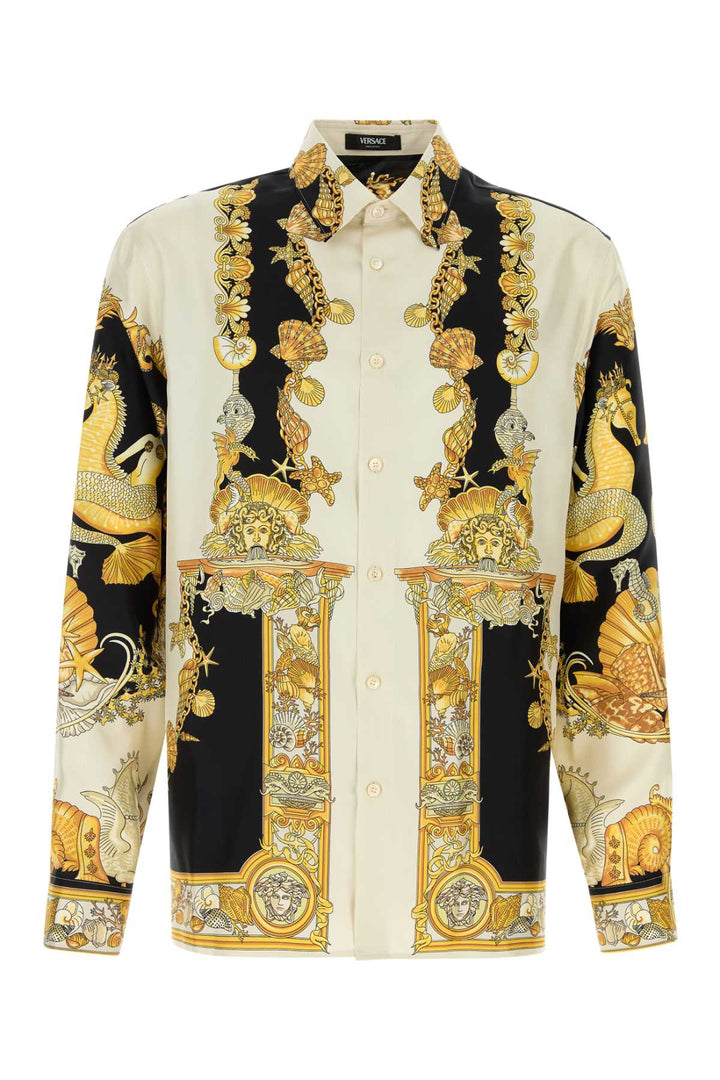 Versace Men Printed Silk Shirt