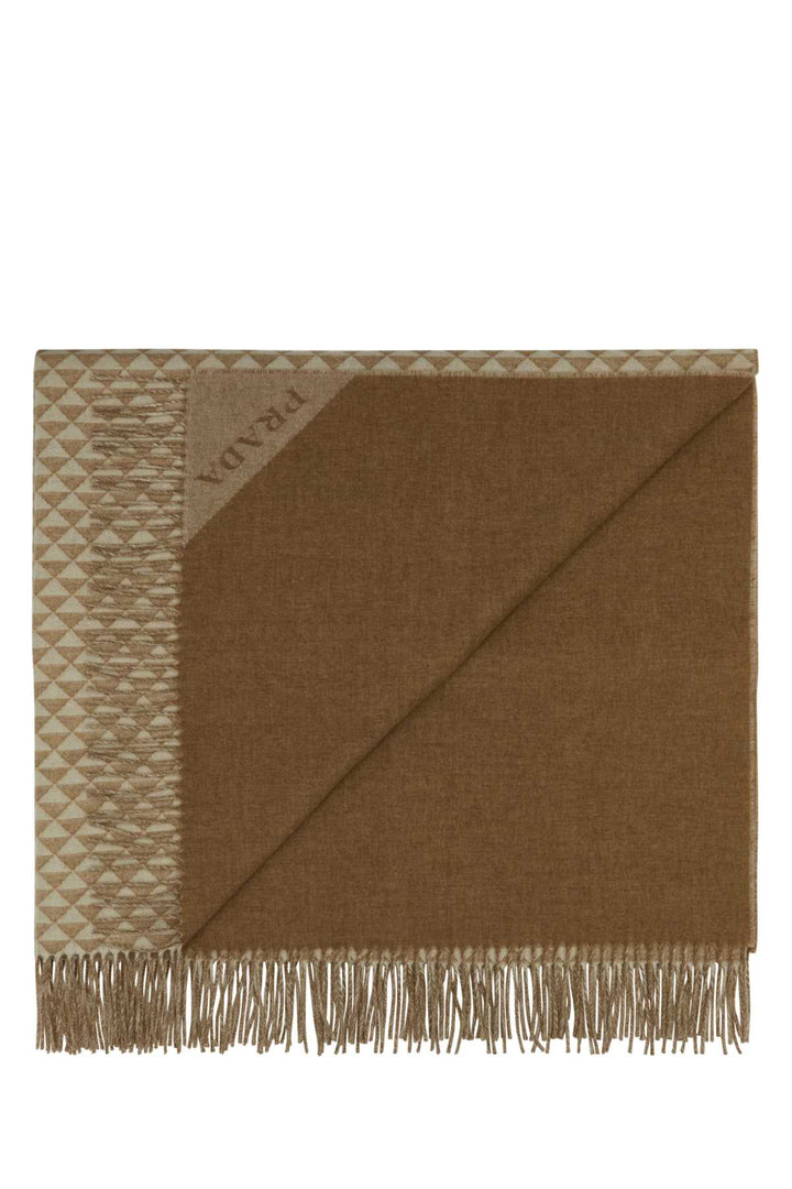 Prada Unisex Embroidered Wool Blend Symbole Double Blanket