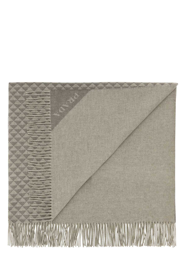 Prada Unisex Embroidered Wool Blend Symbole Double Blanket