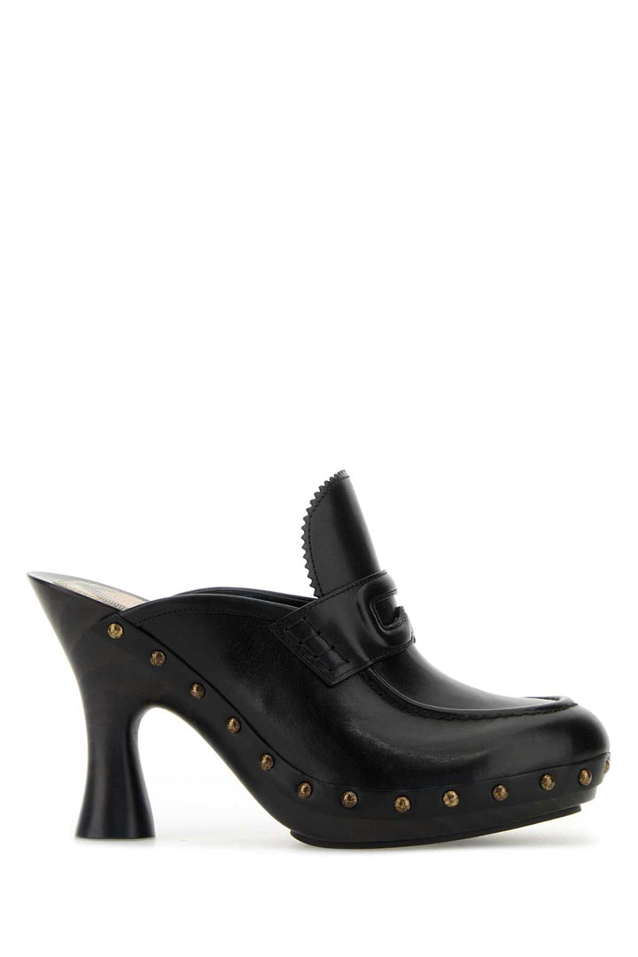 Burberry Women Black Leather Mules