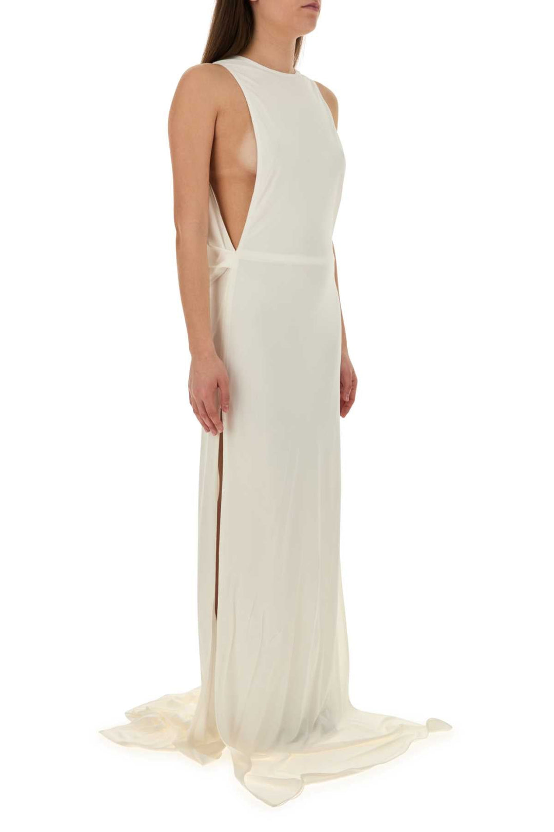 Gucci Women White Crepe Long Dress