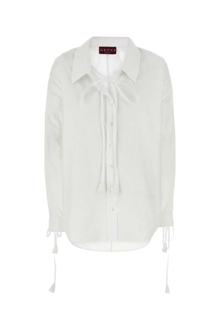 Gucci Women White Cotton Shirt