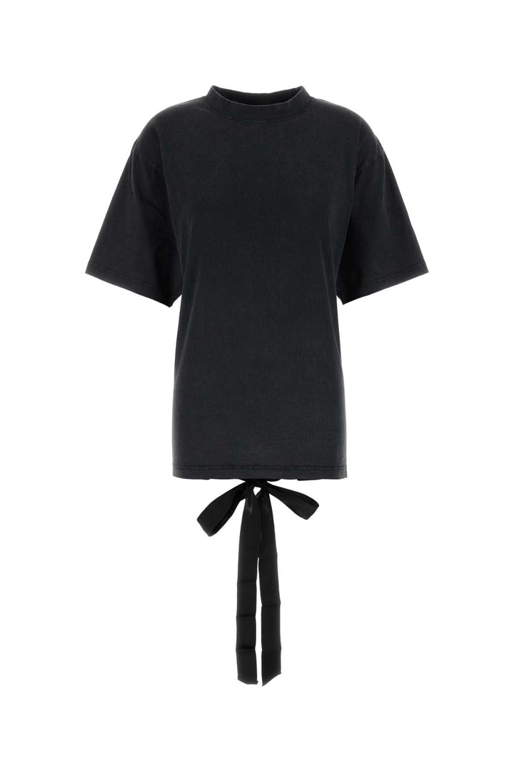 Balenciaga Women Graphite Cotton T-Shirt