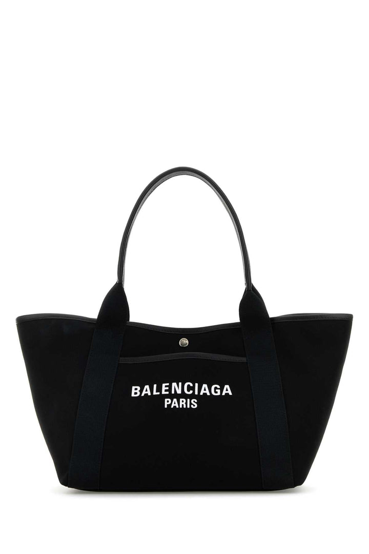 Balenciaga Women Black Canvas Medium Biarritz Shopping Bag