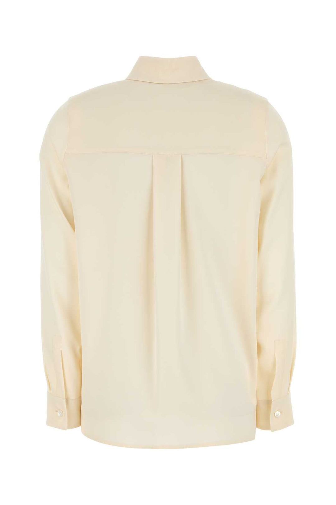 Max Mara Women Cream Stretch Silk Avion Shirt