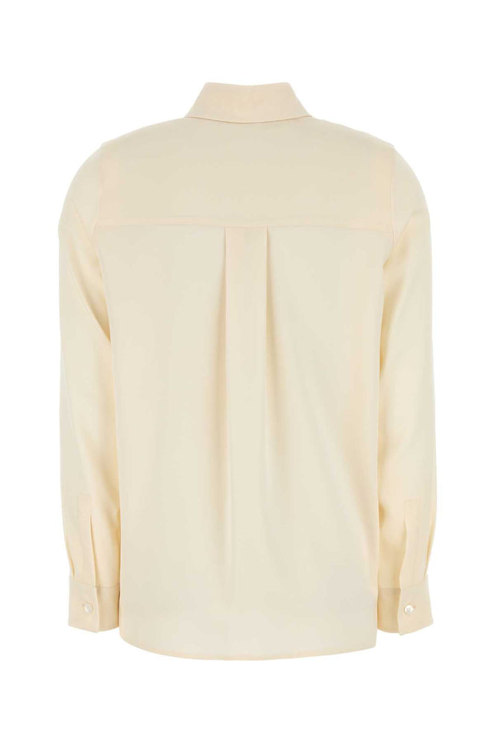 Max Mara Women Cream Stretch Silk Avion Shirt