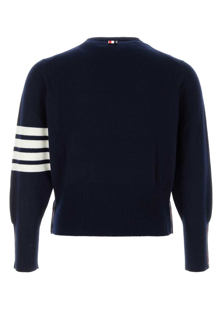 Thom Browne Men Navy Blue Cashmere Sweater