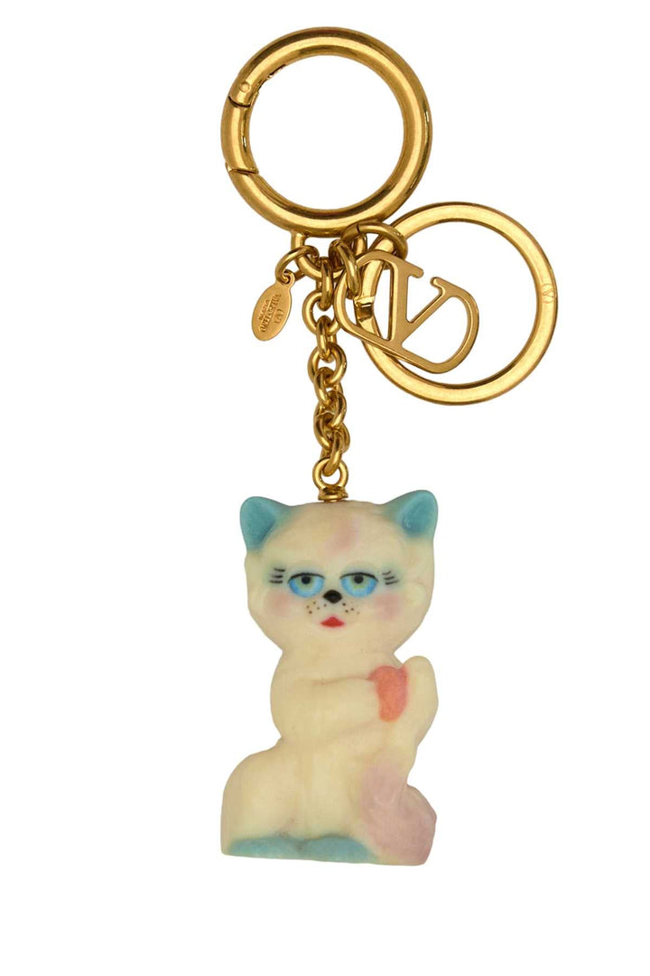 Valentino Garavani Women Multicolor Metal And Nylon Le Chat De La Maison Keyring