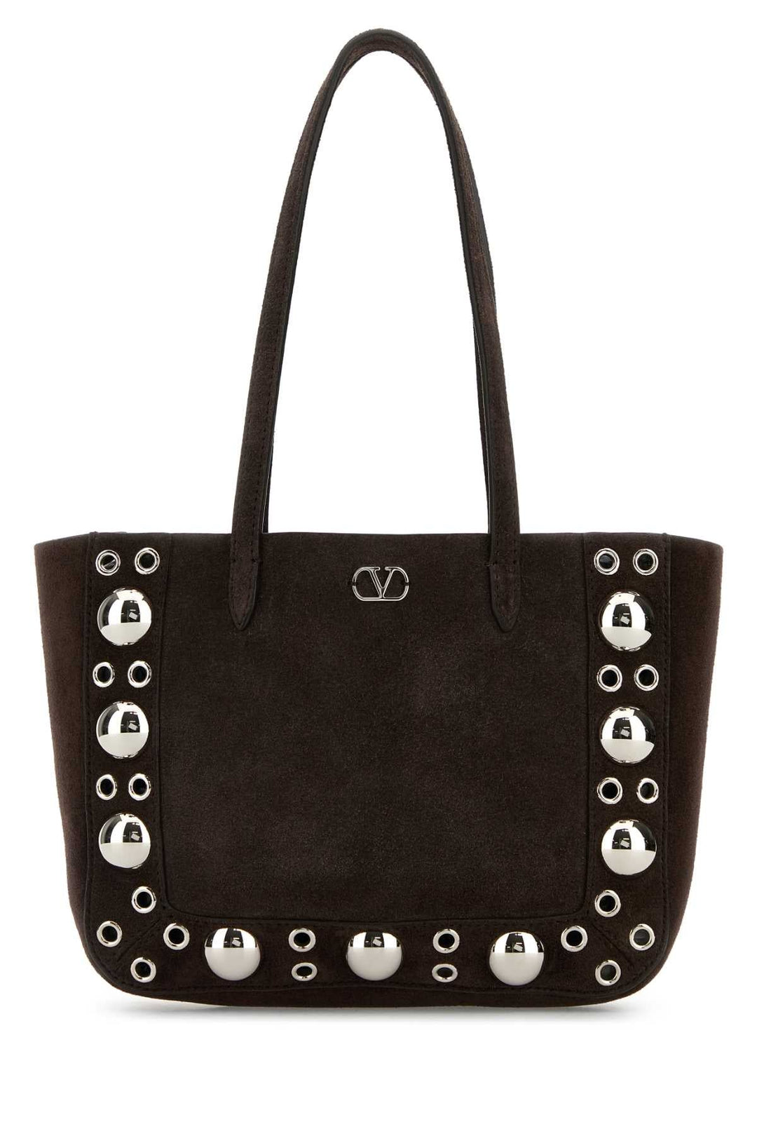 Valentino Garavani Women Brown Suede Nellcã´Te Shopping Bag