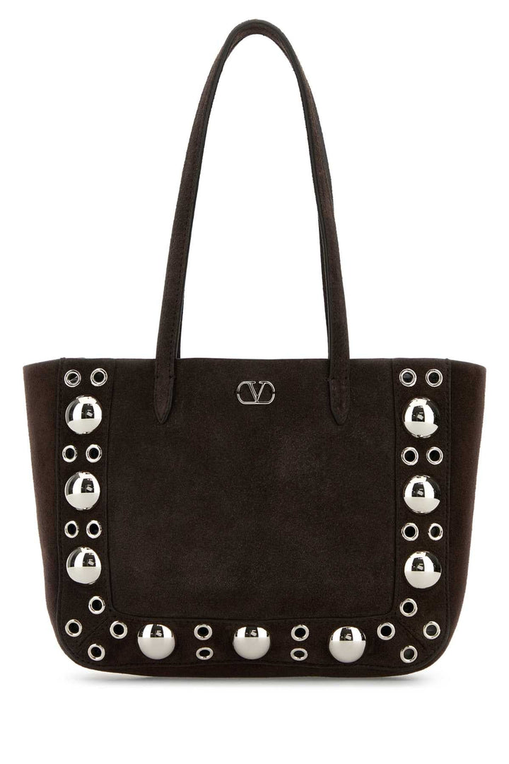 Valentino Garavani Women Brown Suede Nellcã´Te Shopping Bag