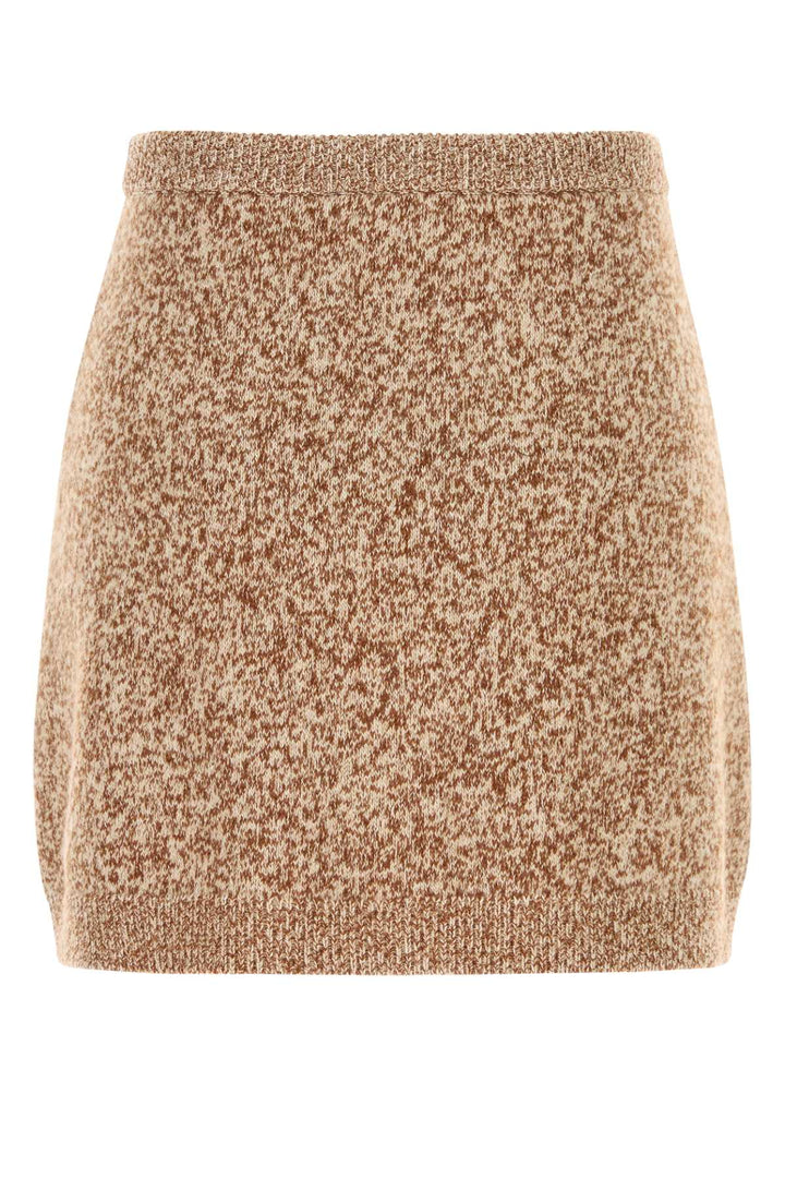 Versace Women Two-Tone Virgin Wool Blend Mini Skirt