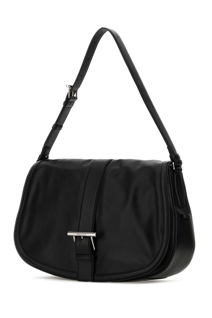 Alexander Mcqueen Men Black Leather Maxi Satchel Shoulder Bag