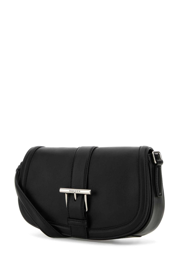 Alexander Mcqueen Women Black Leather Satchel Crossbody Bag