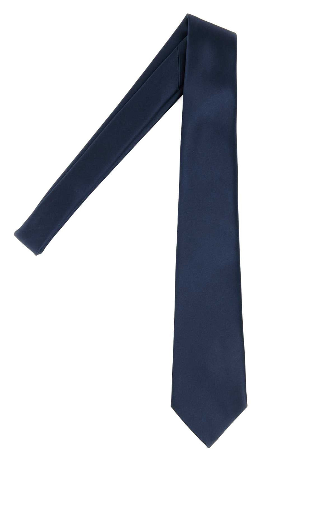 Saint Laurent Men Navy Blue Satin Tie