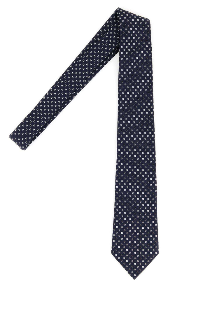 Saint Laurent Men Embroidered Silk Tie