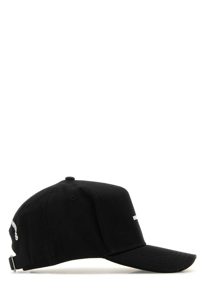 Dsquared Men Black Cotton Baseball Cap