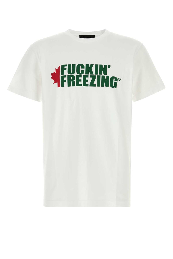 Dsquared Men White Cotton T-Shirt