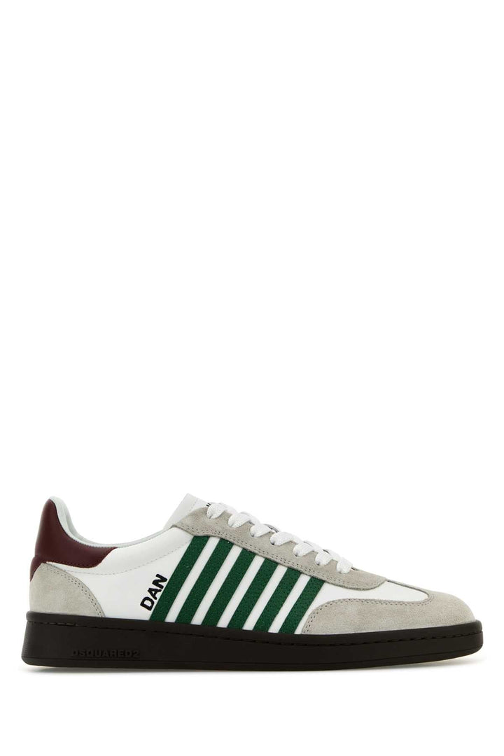 Dsquared Men White Leather Boxer Sneakers