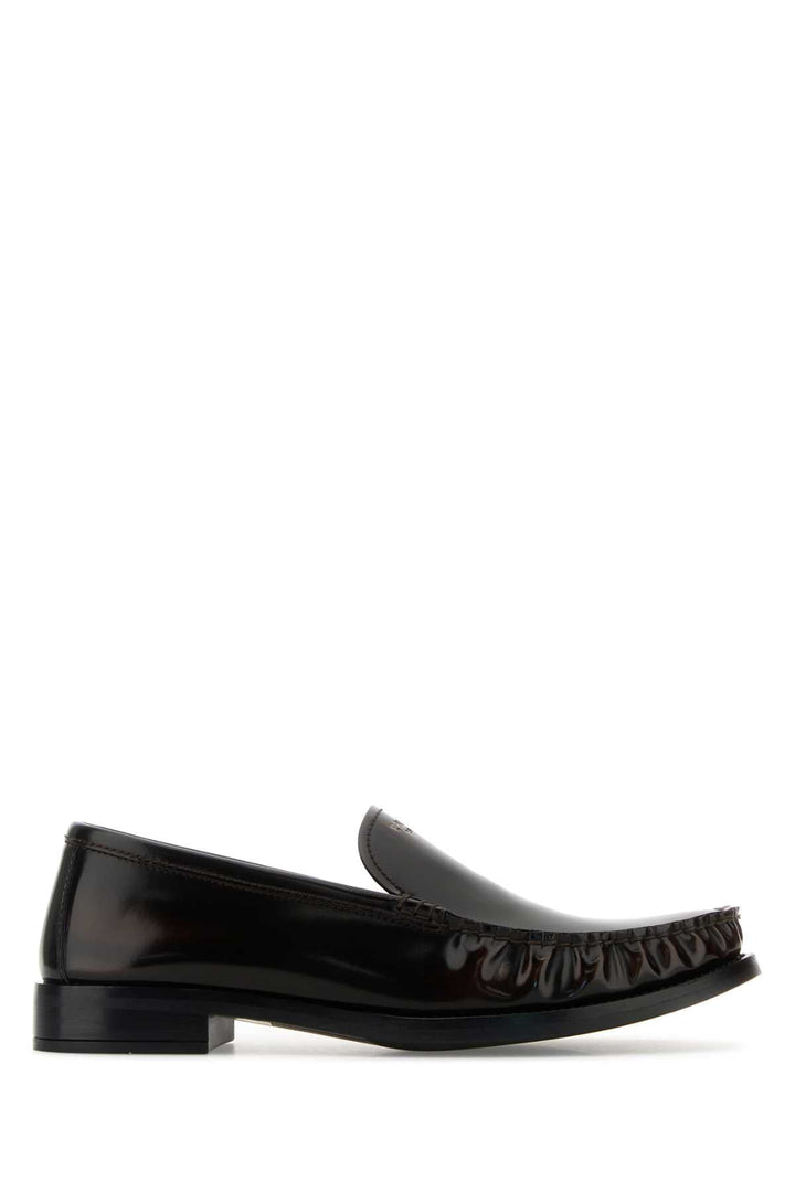 Prada Women Dark Brown Leather Loafers