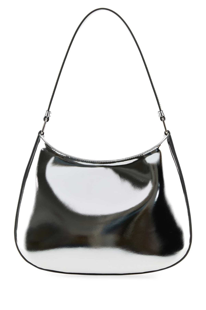 Prada Women Silver Leather Cleo Shoulder Bag