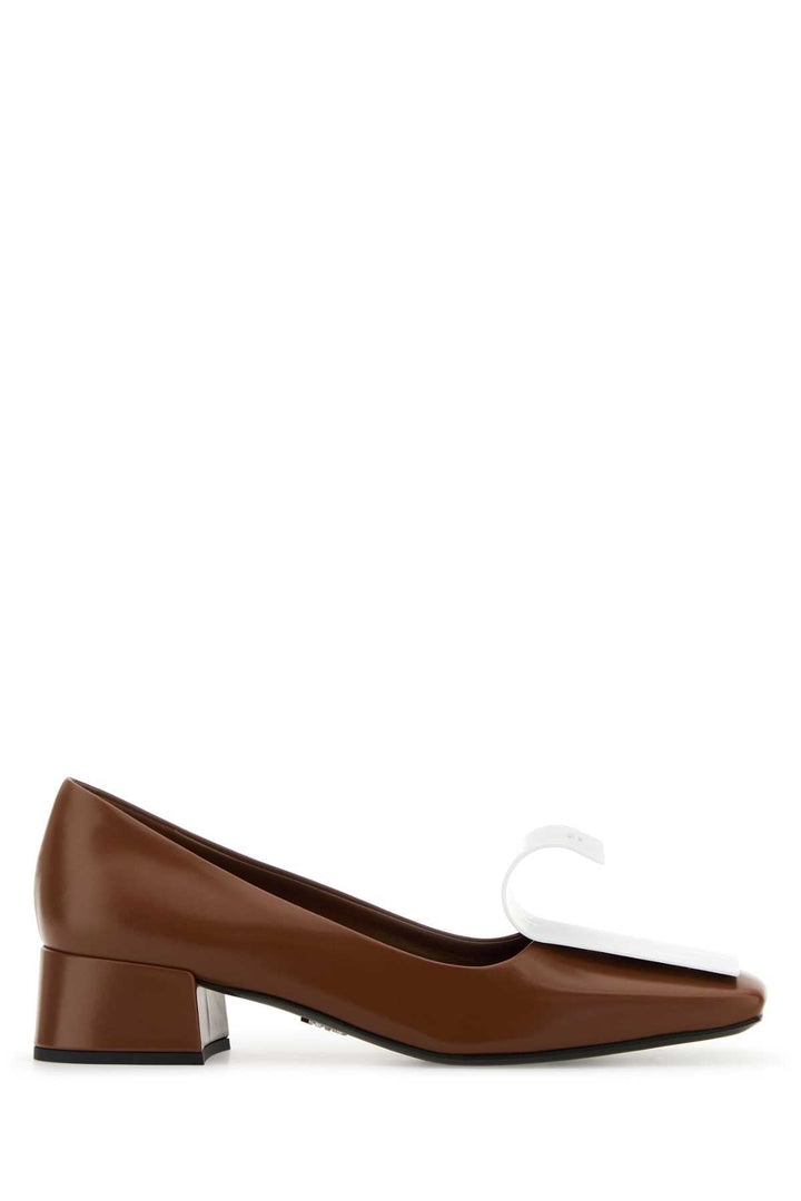 Prada Women Two-Tone Leather Pumps